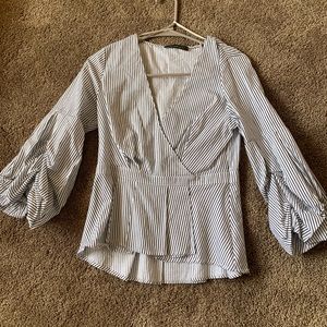 Black and white stripped blouse